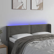 Testiera a LED-Testata con LED Grigio Scuro 147x16x78/88 cm in Velluto 484765