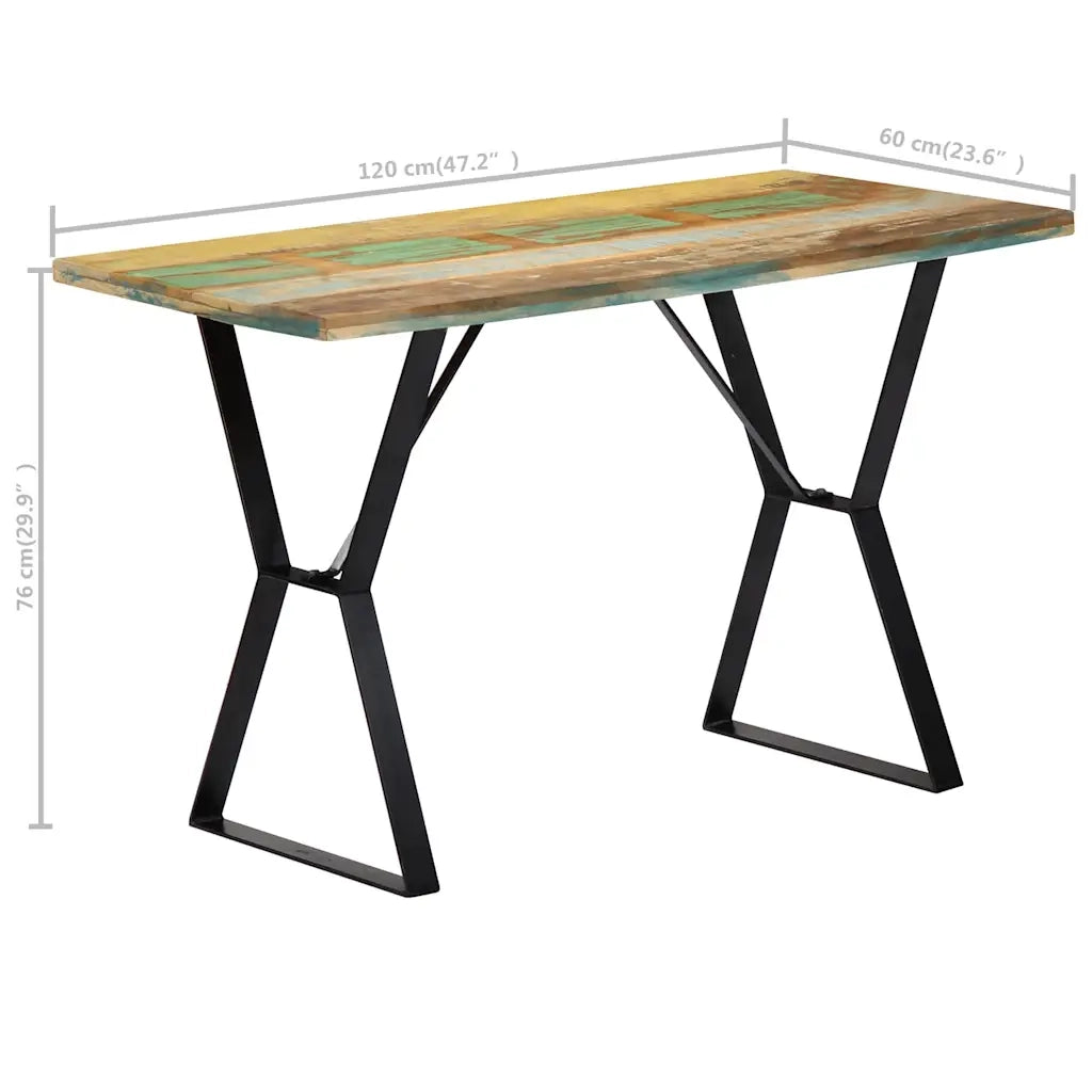 Tavolo da Pranzo 120x60x76 cm in Legno Massello di Recupero cod mxl 15966