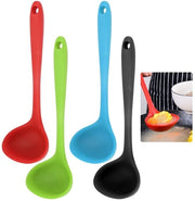 Set di cucchiai in silicone per cucina - 4 pezzi - Resistente al calore - BPA libero - Resistente al lavastoviglie - Manici lunghi - Cucchiaio per cucina