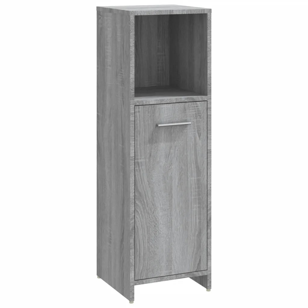 Set Mobili da Bagno 4 pz Grigio Sonoma in Legno Multistrato 3154410