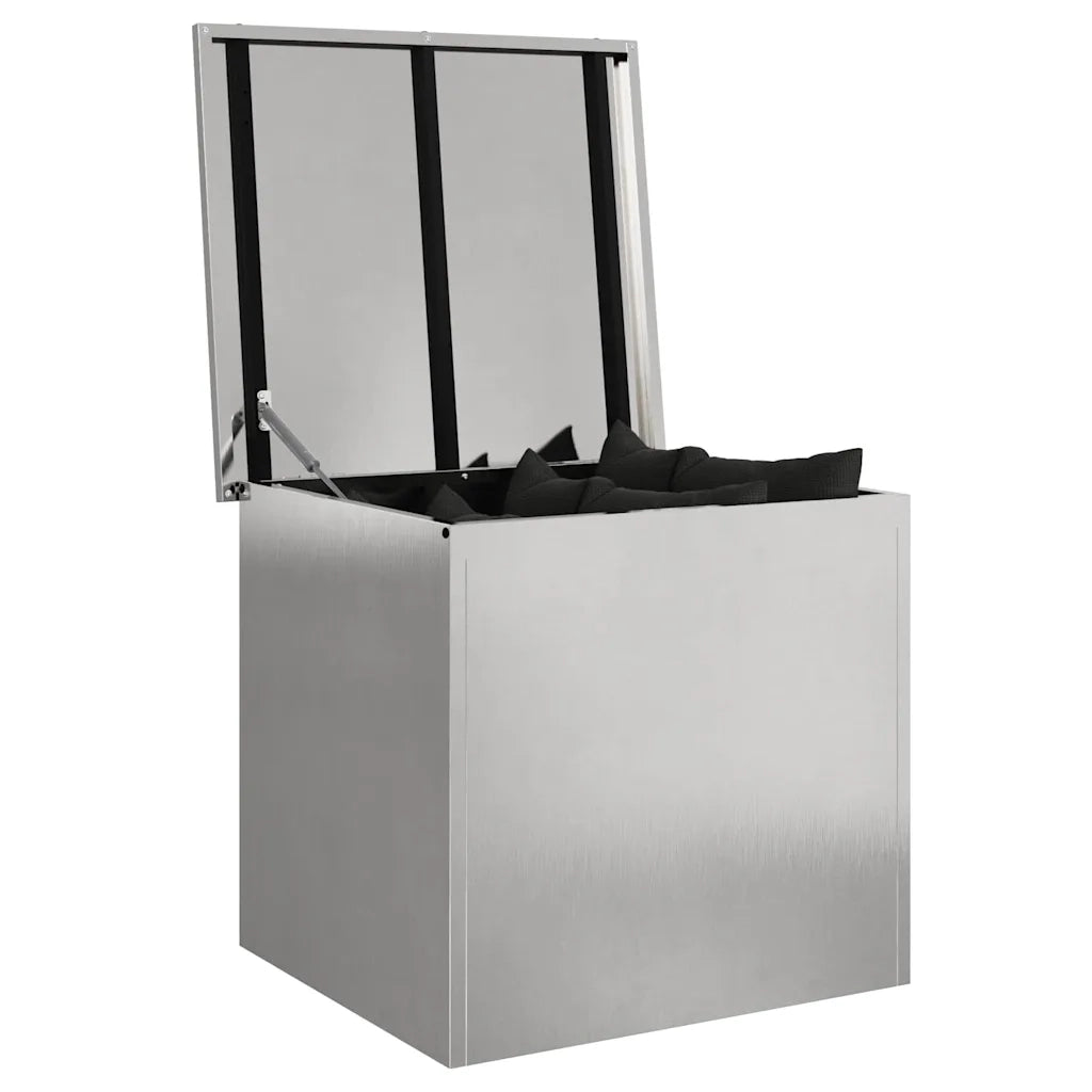 vidaXL Scatola di Stoccaggio Esterno Argento 55 x 50.5 x 50 cm