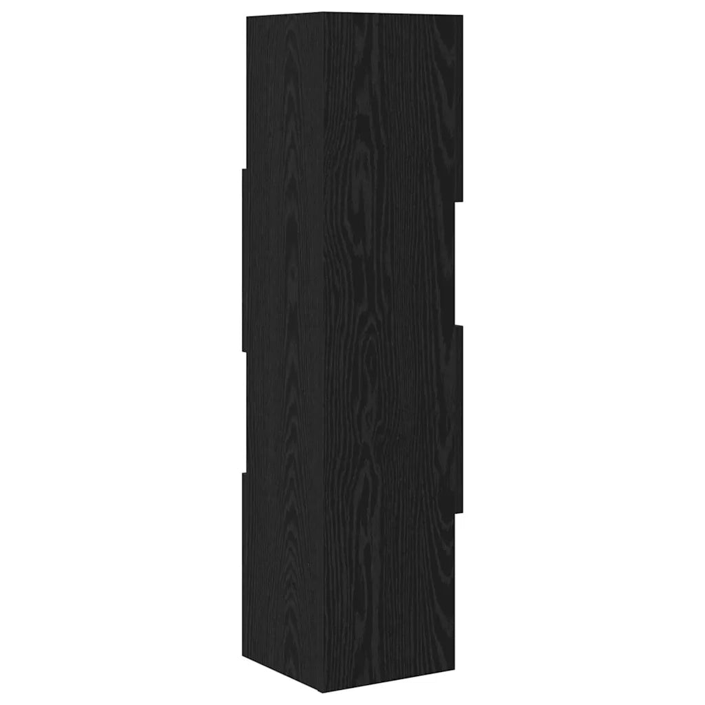 Mobile angolare 25,5x25x102cm Legno ingegnerizzato Rovere Nero 889806