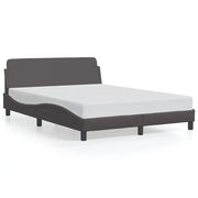 Letto matrimoniale | Letto per adulti | Giroletto Dover Grigio 140x200 cm in Similpelle