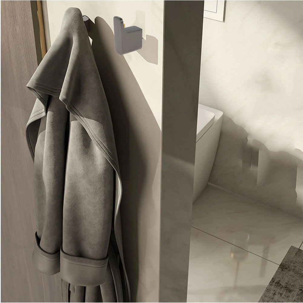 Trade Shop - Appendino Gancio Per Accappatoio Asciugamano Stilizzato Acciaio Grigio Fumè Bagno 87936 -