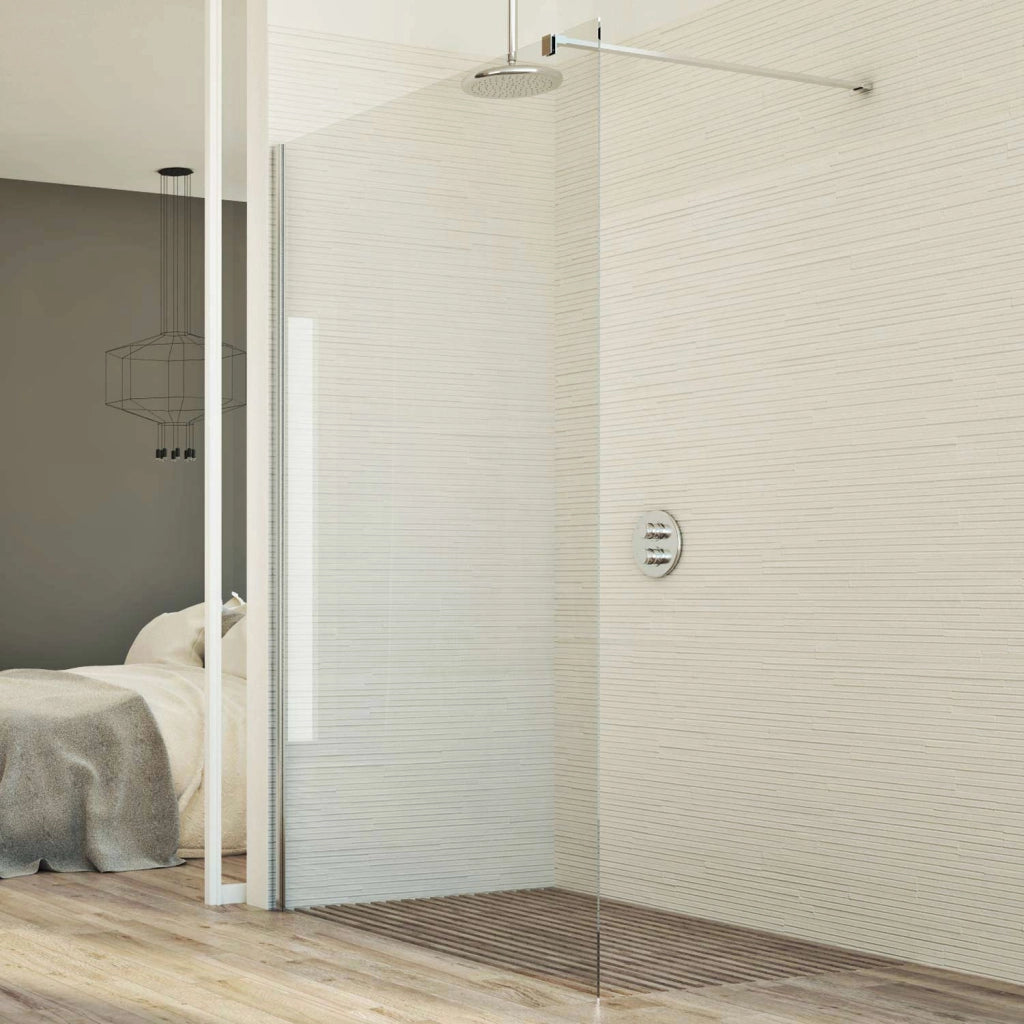 Parete doccia 140 CM in vetro trasparente 8mm mod. Walk in Lato H198