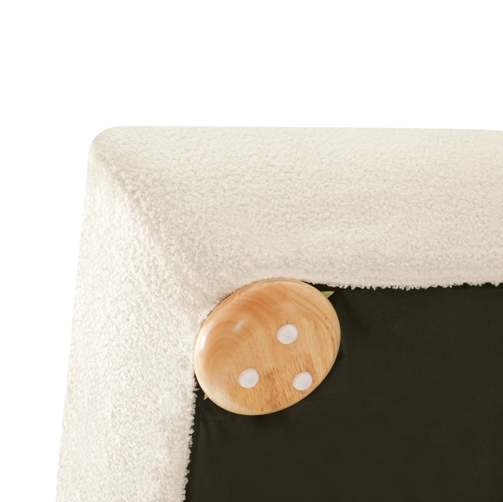 Letto matrimoniale imbottito con contenitore idraulico e rete 140x200 cm beige