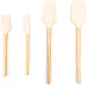 Spatola in Silicone - 4 pezzi - Resistente al Calore Spatola per Impasto in Silicone - Spatola per Cucina con Manico in Legno di Quercia - Spatola in Silicone Non Aderente - 4 Misure - Spatola per Impasto in Silicone per Cucina - Mescolare