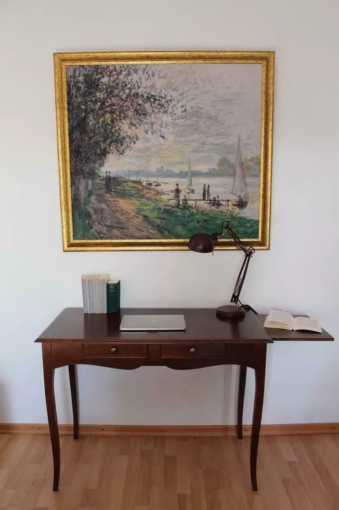 Scrivania classico in arte povera noce scuro 108x56x80 (531) - Mobili 2G
