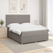 Letto box spring con materasso Tortora 140 x 200 cm Tessuto 3454407
