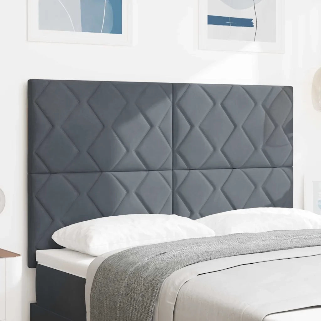 Testiera LED Geometrico Grigio scuro 160 cm Velluto 3338535