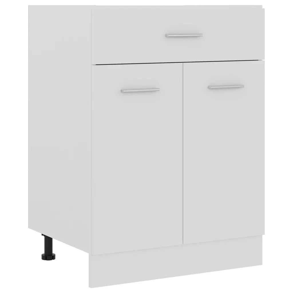 Mobiletto da cucina moderno in stile scandinavo con cassetti pratico contenitore 60 x 46 x 81 cm legno composito bianco 02_0047663