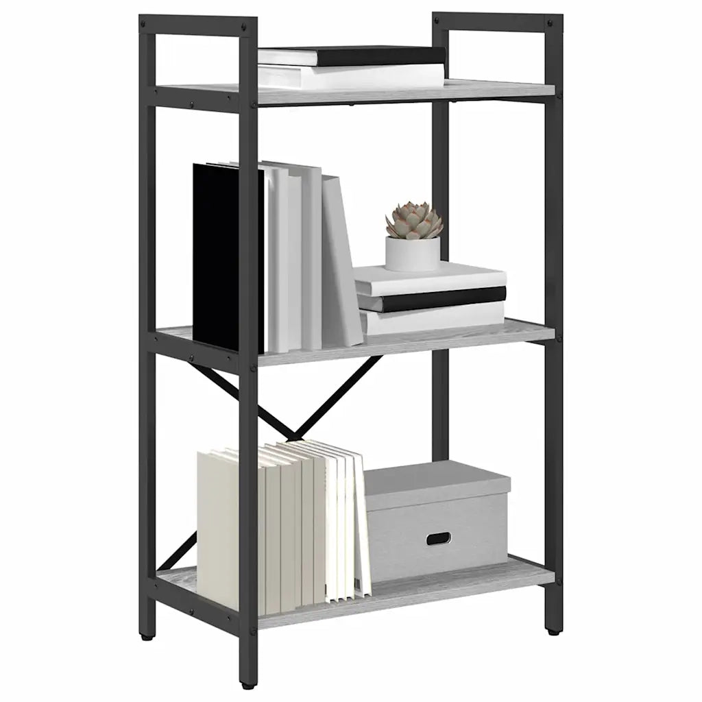 Libreria-Scaffale per Libri-Mobile di Stoccaggio Grigio Sonoma 56 x 34 x 96 cm Legno multistrato