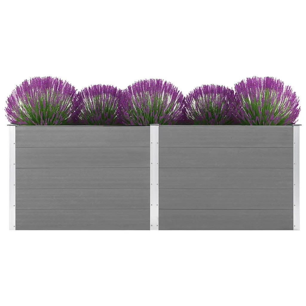 Letto Rialzato da Giardino 250x50x91 cm in WPC Grigio 49058