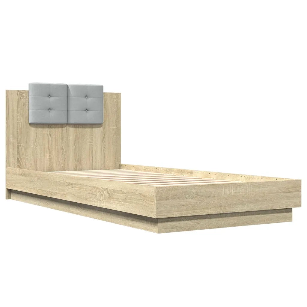 Giroletto con Testiera-Struttura Letto con testiera Rovere Sonoma 90x200cm Legno Multistrato 874736