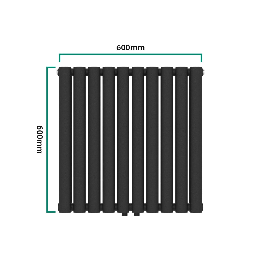 Radiatore a doppio pannello 800 watt acciaio 60 x 60 cm nero 03_0010484