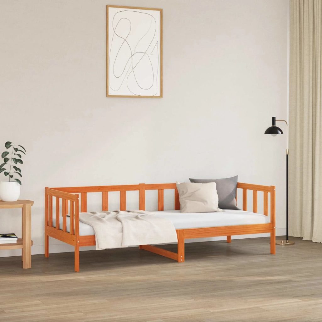 Struttura del letto Marrone cerato 90 x 190 cm Pino massello 863896