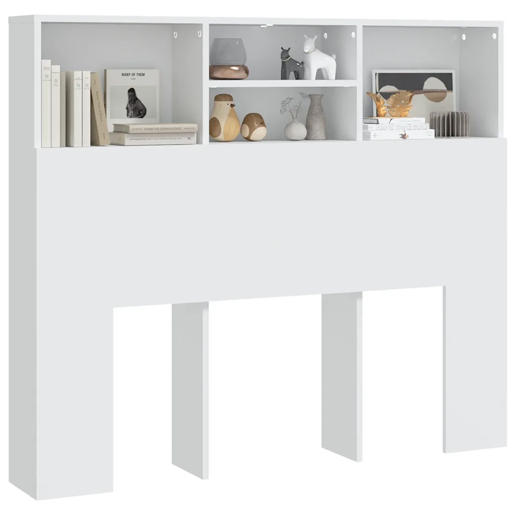 Testiera con Contenitore Bianco 120x19x103,5 cm 811853