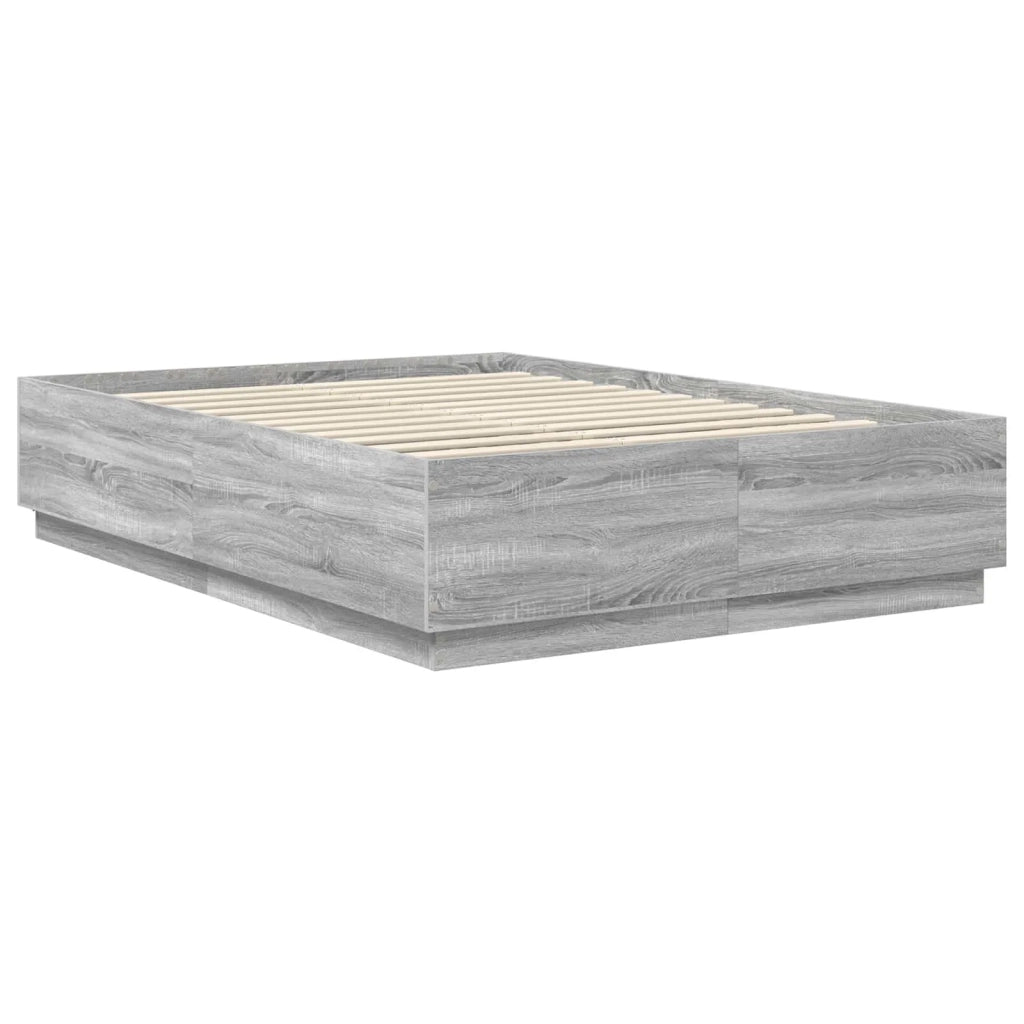 Struttura del letto con testiera Grigio Sonoma 140 x 200 cm