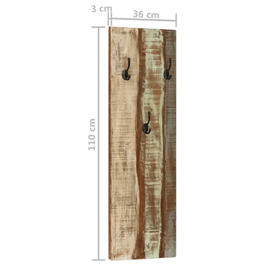 Appendiabiti a Parete 2 pz 36x3x110cm Legno Massello di Recupero CFW3745057