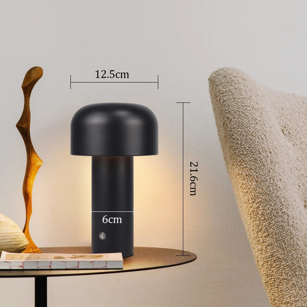 ZMH Lampada da tavolo LED wireless metallo moderna 2W batteria ricaricabile dimmerabile per soggiorno
