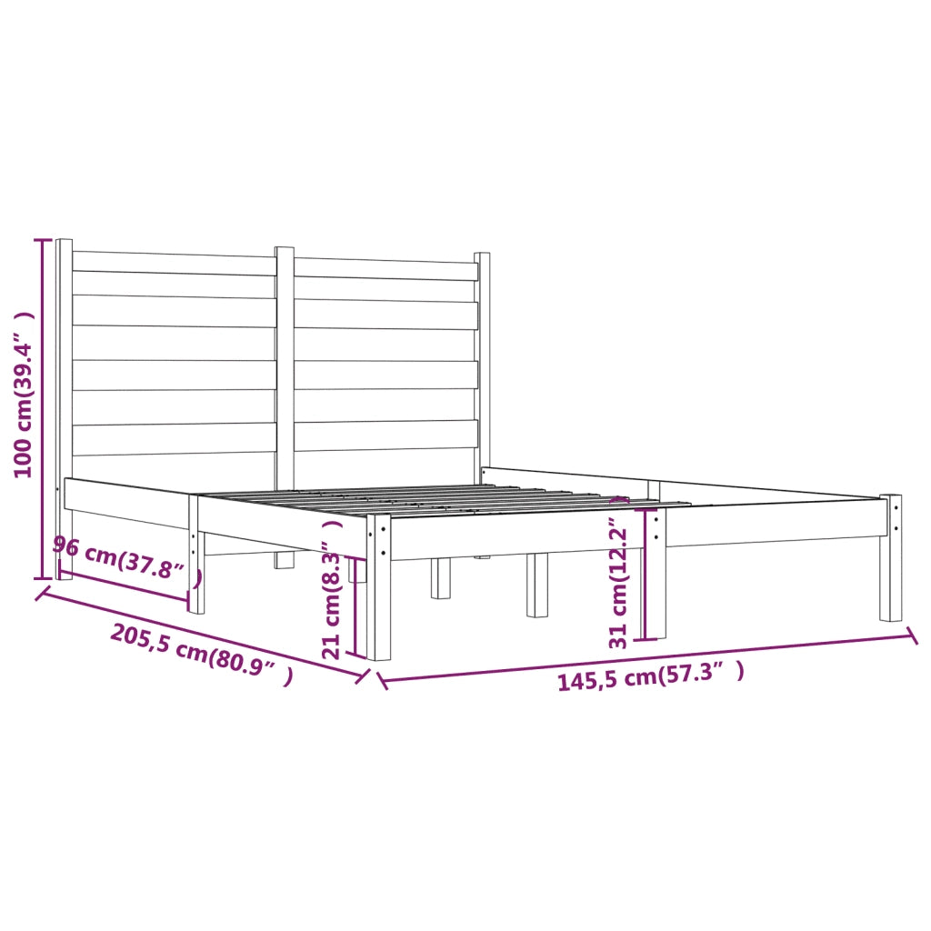 Giroletto-Struttura Letto in Legno Massello di Pino 140x200 cm 726531