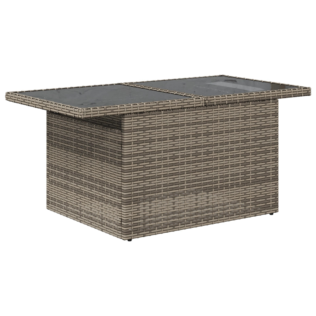 Set di Divani da Giardino  7 Pezzi con Cuscini Grigio Poli Rattan