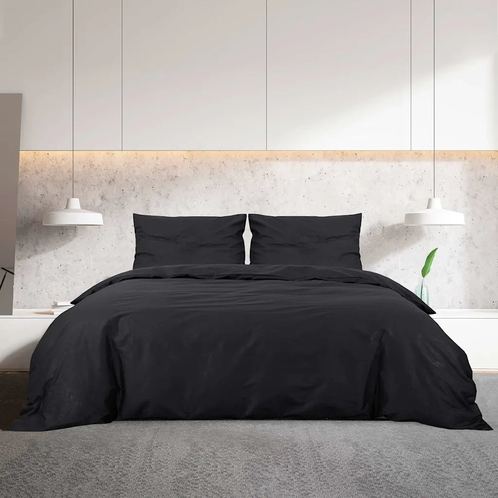 Set Copripiumino Nero 140x200 cm in Microfibra Leggera CFW5187969
