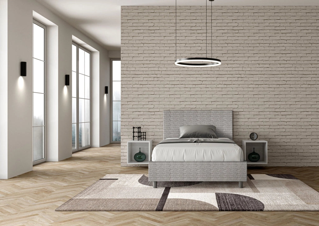 Letto 1 Piazza e Mezzo 120x200 cm con Rete e Contenitore Adele Aragona 1 Bianco