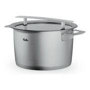 Fissler Pentola Alta 24 cm 6.5 L Acciaio Inox con Coperchio in Vetro