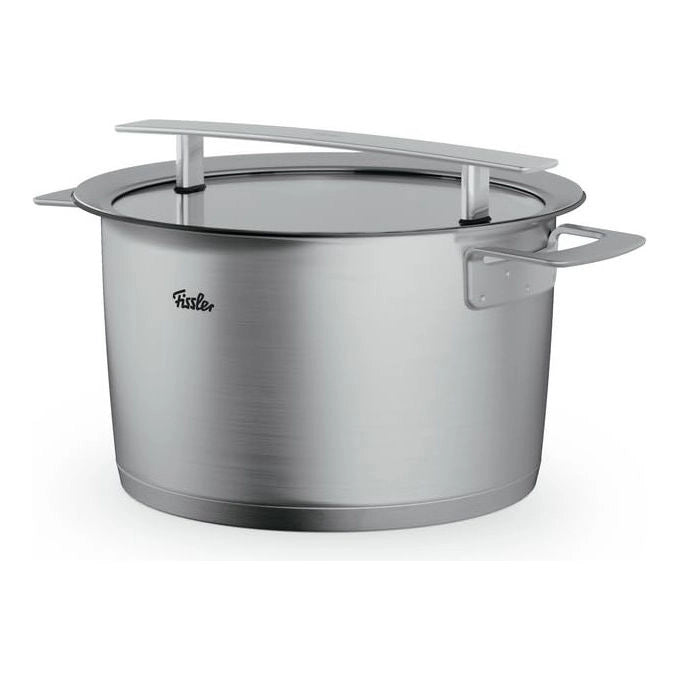 Fissler Pentola Alta 24 cm 6.5 L Acciaio Inox con Coperchio in Vetro