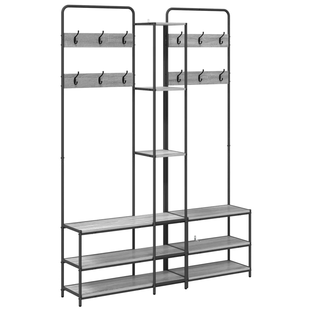 Appendiabiti con panca per scarpe Sonoma grigio 8012047