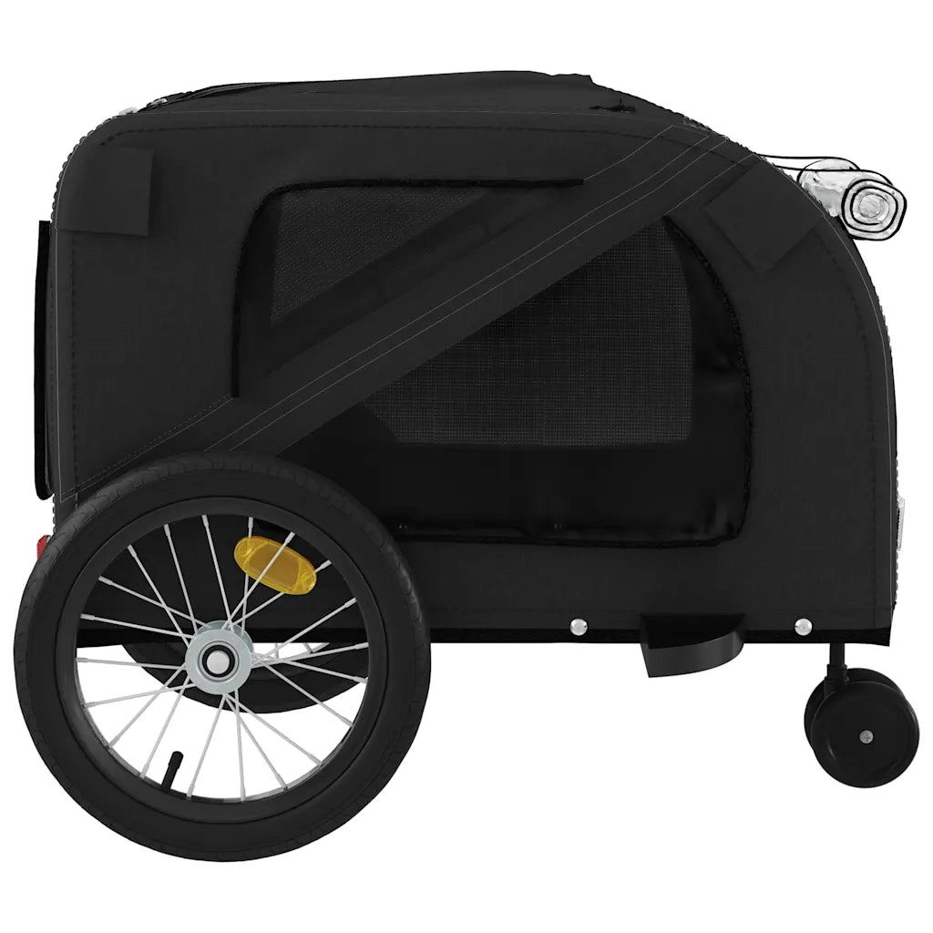 Rimorchio da Bici per Animali Nero Oxford e Ferro CFW1661630