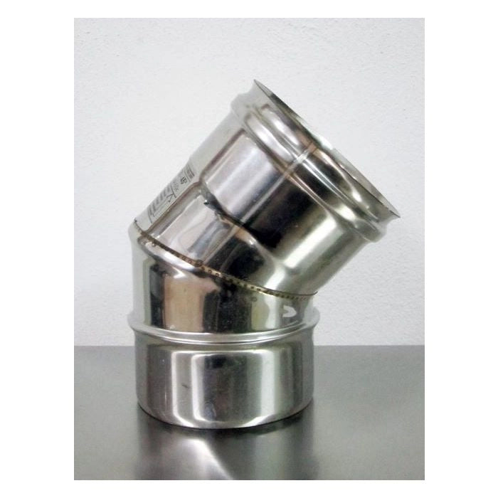 CANNA FUMARIA TUBO CURVA ACCIAIO INOX AISI 316 Monoparete 45°  -TUTTE LE MISURE-  ø300
