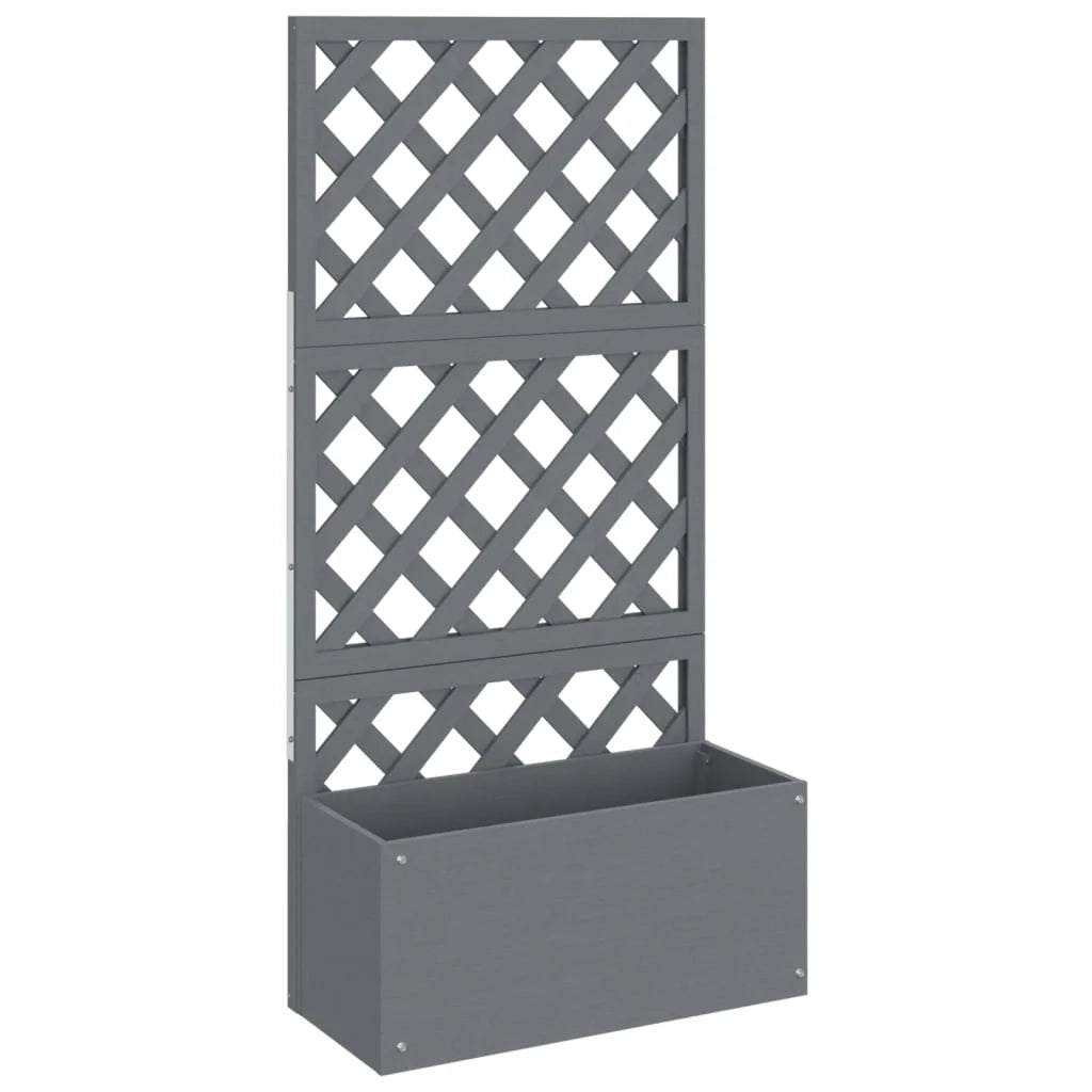 Fioriera rialzata per piante fiori giardino terrazze traliccio set da 2 65 x 33 x 135 cm WPC grigio 02_0038906
