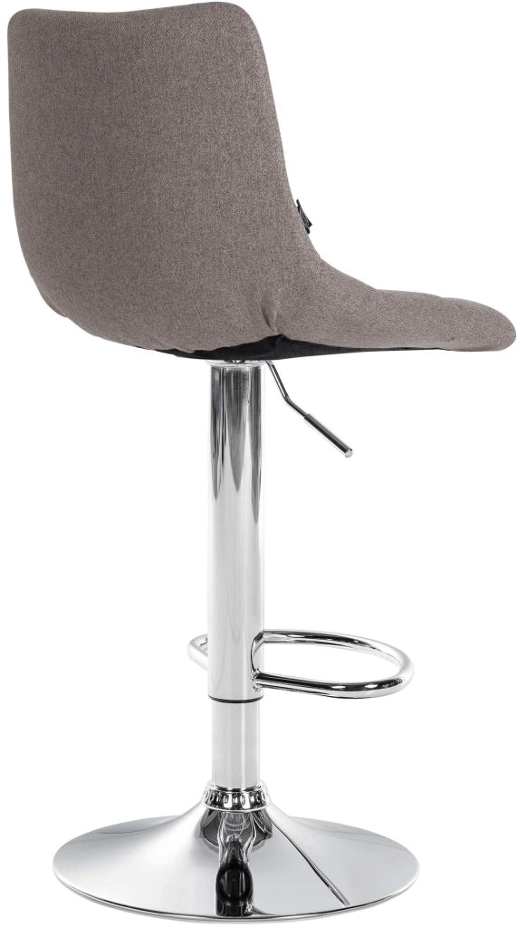 Sgabello Jerry in tessuto grigio,cromo