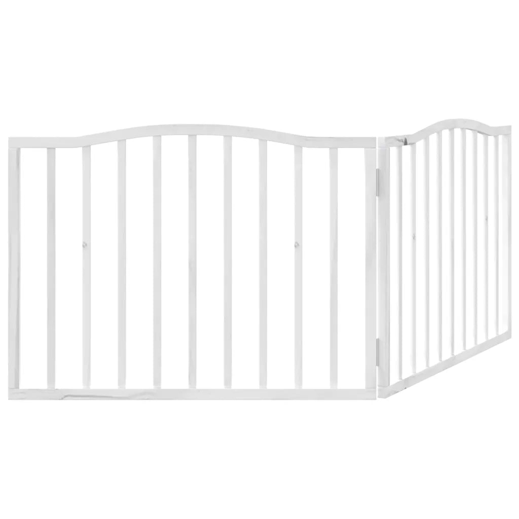 vidaXL Cancello per Cani Pieghevole 2 Pannelli Bianco 160 cm Pioppo