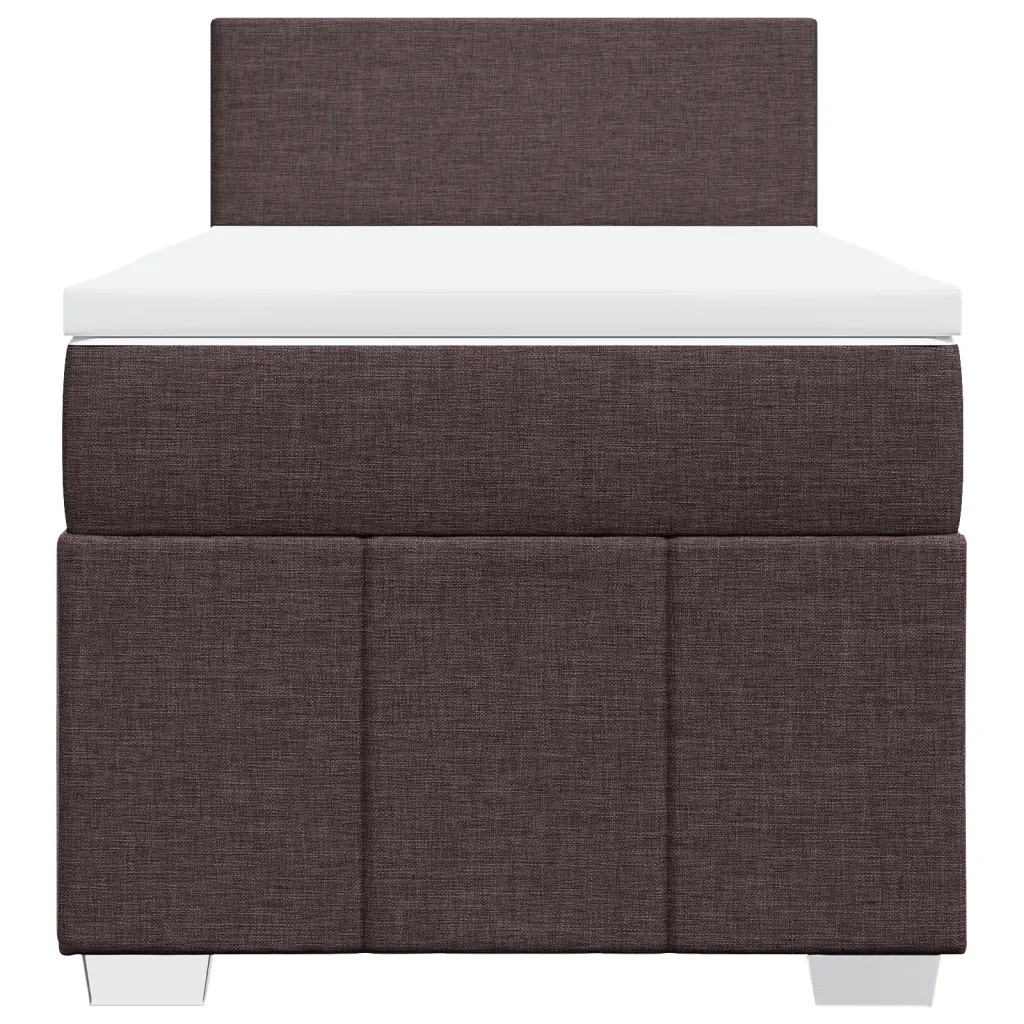 Giroletto a Molle con Materasso Marrone Scuro 100x200cm Tessuto