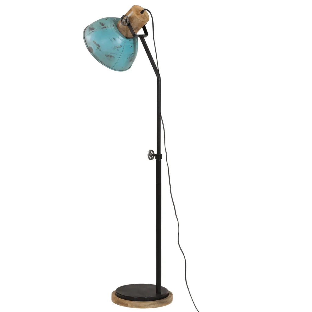 vidaXL Lampada da Terra 25 W Blu Anticato 30x30x100-150 cm E27