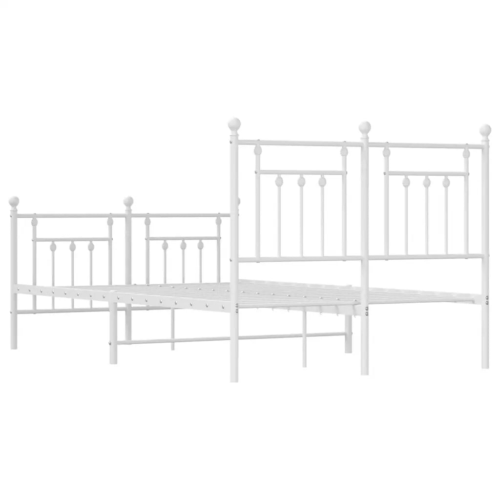Giroletto con Testiera e Pediera-Struttura Letto Metallo Bianco 120x200 cm 182453