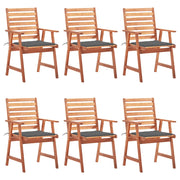 Sedie da Pranzo da Esterni con Cuscini 6 pz Massello di Acacia cod mxl 8561