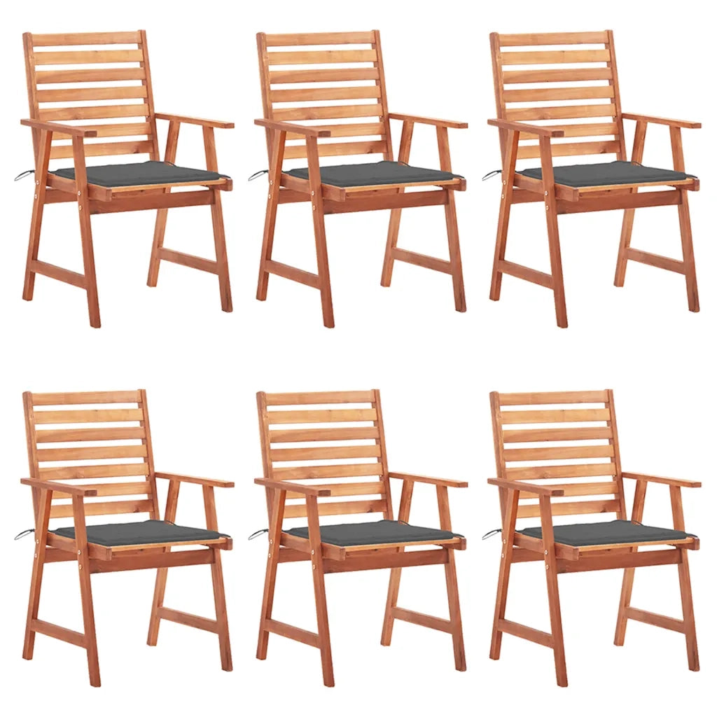 Sedie da Pranzo da Esterni con Cuscini 6 pz Massello di Acacia cod mxl 8561