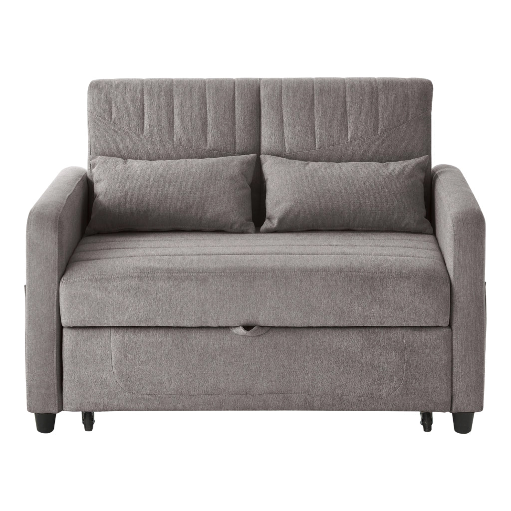 Divano letto a due posti - Zephmum - Design estraibile, schienale regolabile, tessuto lino-cotone