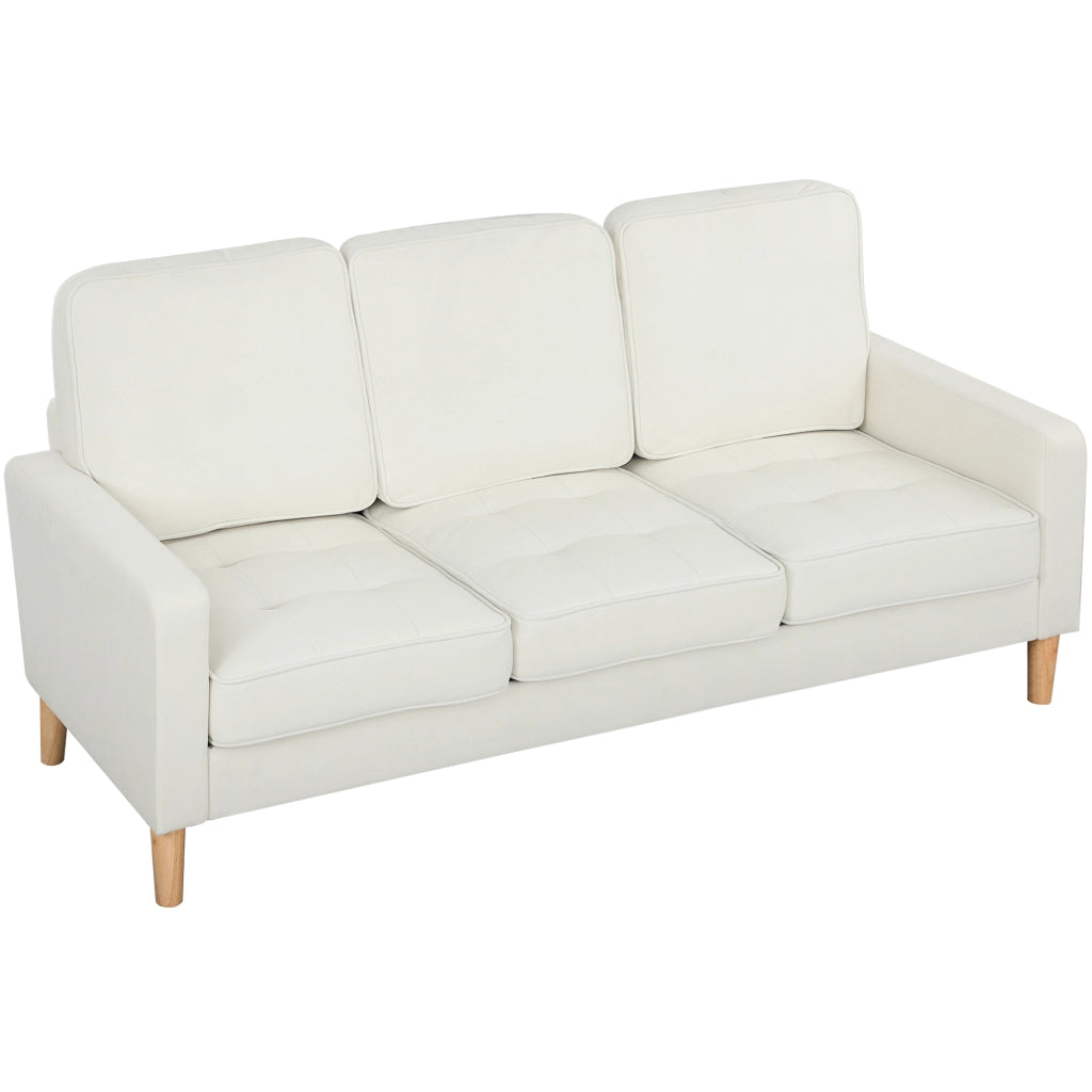 Divano 3 posti in velluto ¨C zephmum ¨C crema 185x79x82