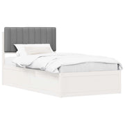Letto singolo | Letto per adulti | Letto con Testiera Rivestita Grigio chiaro 100 x 200 cm
