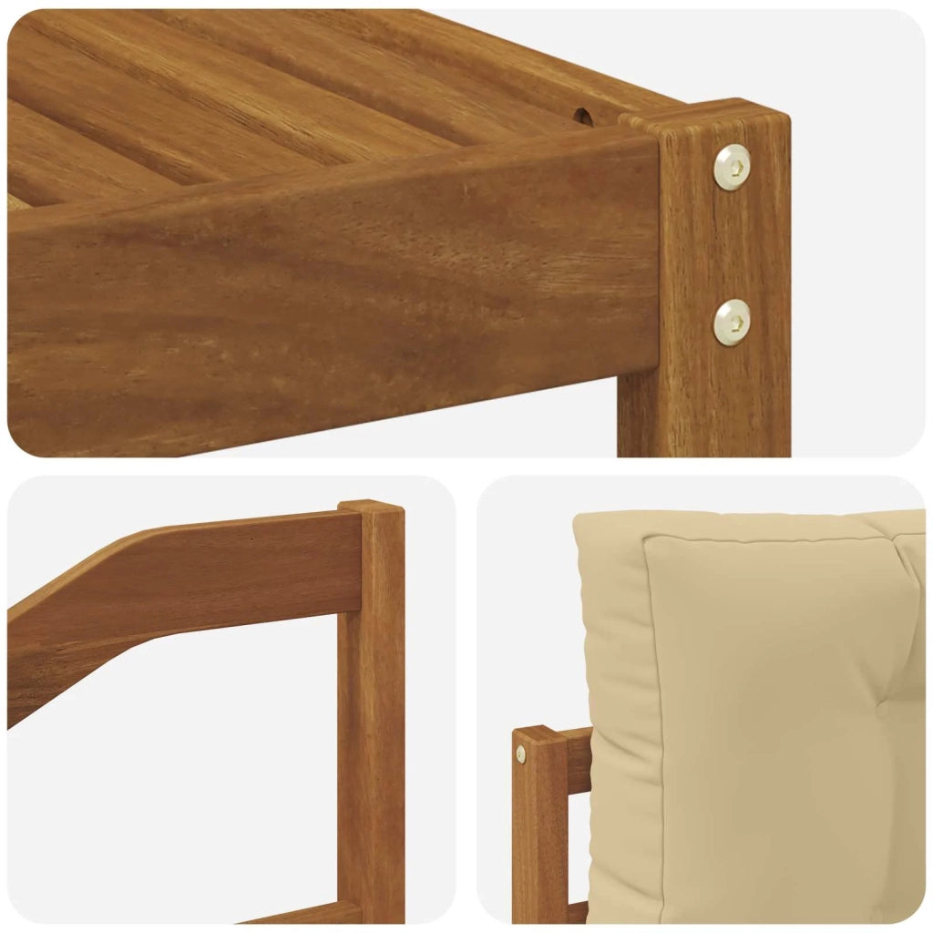 Set di divani da esterno con cuscino 4 pcs Naturale e Beige 3367421