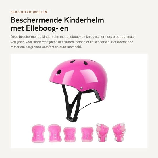 Elmetto per bambini protettivo - Set di protezioni ginocchia/gomiti - Materiale resistente all'usura - Leggero - Duraturo - Assorbimento degli impatti