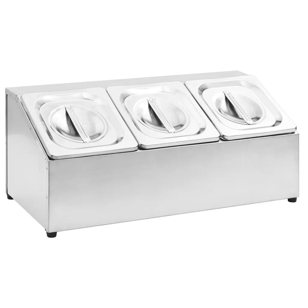 Supporto Gastronorm con 3 Contenitori GN 1/6 in Acciaio Inox 51220