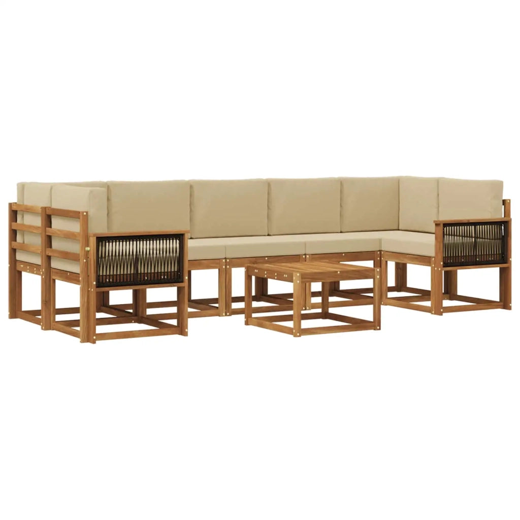 Set di divani da esterno con cuscino 6 pcs Naturale 3385074