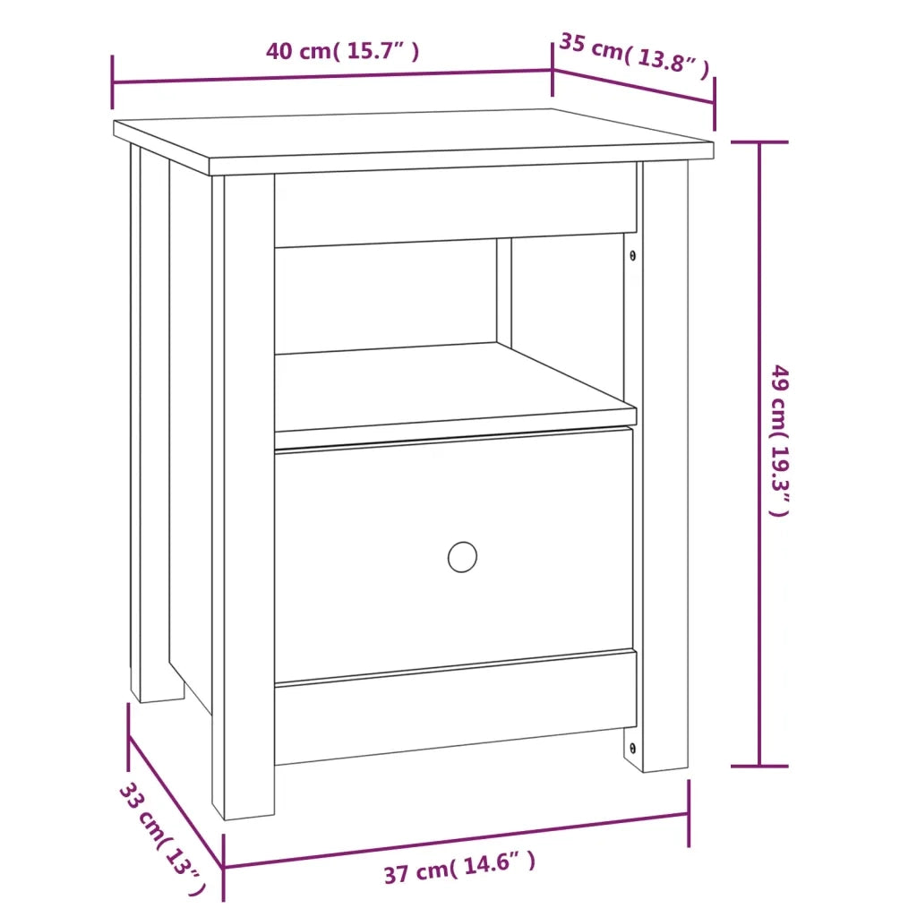Comodini 2 pz 40x35x49 cm in Legno Massello di Pino 813710