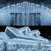 Tenda luminosa per esterno con 256 led bianco freddo fisso e freddo intermittente da balcone